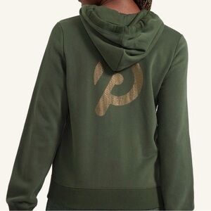 Peloton Olive Hoodie with Metallic Logo